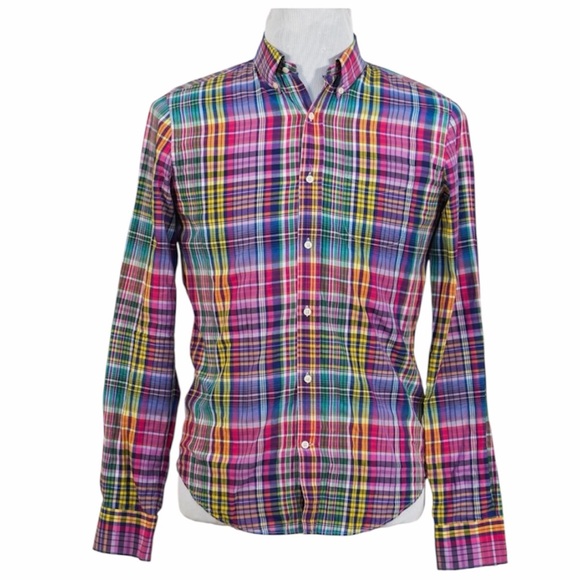 Vince Vibrant Plaid Men's Shirt - Picture 2 of 4